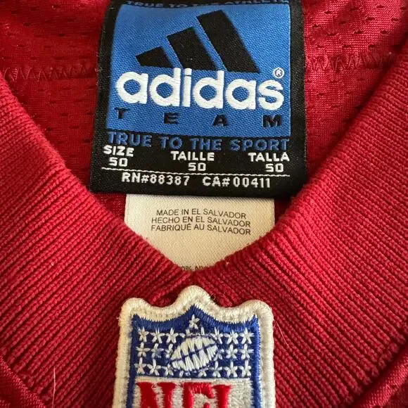 Vintage 2001 Authentic Adidas Jason Moore NFL San Francisco 49ers Jersey 50 RARE